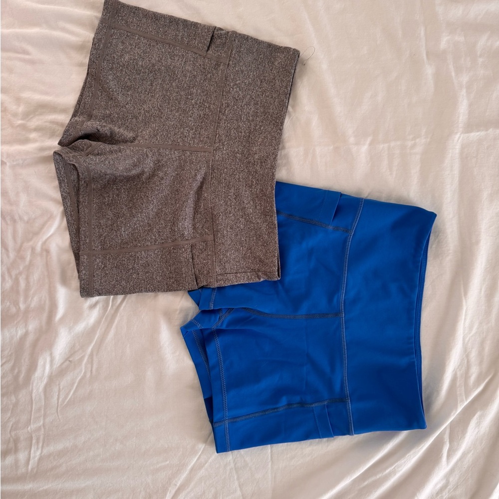 Gray and Blue Athletic Shorts